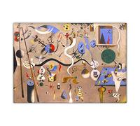 Quadro moderno Joan Miro - Riproduzione stampa su tela - "Il carnevale di Arlecchino" - Quadri su tela Wall Art Home Decor 80x112 cm Senza cornice