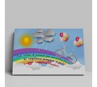 Quadro Moderno "La Vita è come un Arcobaleno" |Q1297| Stampa su Tela Decorativa