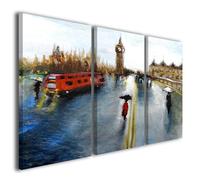 Quadro moderno Londra città effetto pittura London and rain impressionism style