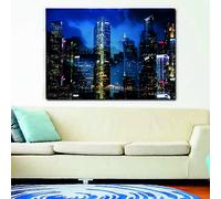 QUADRO MODERNO LUCI ACCESE GRATTACIELI TORRI 200X125CM