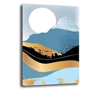 Quadro Moderno Nordico Verticale Scandinavo Quadri moderni stile Gold da Parete XXL grande Stampa su tela Canvas Decorazione Murale muro Soggiorno Arredo Camera da letto Cucina (50x70 cm, 2)