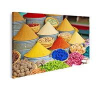 Quadro moderno Selezione di spezie su un tradizionale mercato marocchino (Souk) a Marrakech, in Marocco Stampa su tela - Quadri moderni x poltrone salotto cucina mobili ufficio casa ! FZN