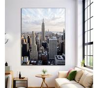 Quadro Moderno Soggiorno 40X50Cm Decorazioni Da Parete Quadri Su Tela Da Salotto Foto Senza Cornice Stampe Su Tela Camera Letto - Città Moderna - Paesaggio Architettonico - Grigio Carbone