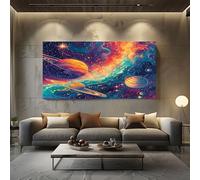 Quadro Moderno Soggiorno 60x120 cm Decorazioni da Parete Universo Fantasy Grandi Quadro su Tela Multicolore Quadri Camera da Letto Quadri per Bagno, Senza Cornici