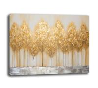 Quadro Moderno Soggiorno ALBERI ORO GOLD 70x100 cm Quadri moderni da Parete grande XXL Stampa su tela Canvas Decorazione Murale muro Arredo Camera da letto Cucina (12, 70x100 cm, Canvas intelaiato)