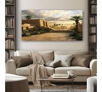 Quadro Moderno Soggiorno Architettura Antica Quadri da Parete per Camera da Letto Tempio Egizio 50x100 cm Stampa su Tela per Decorazione Murale, Arredo Salone e Ufficio Senza Cornice