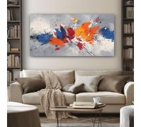 Quadro Moderno Soggiorno Schizzo D'Inchiostro Astratto Quadri da Parete per Camera da Letto Schizzi Pop Art 50x100 cm Stampa su Tela per Decorazione Murale, Arredo Salone e Ufficio Senza Cornice