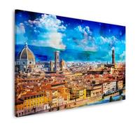 Quadro moderno stampa su tela Italia Firenze panorama con il duomo e cielo luminoso canvas Dimensione 60x40x2cm