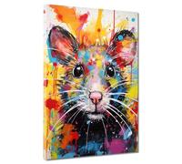 Quadro Moderno Stampa su Tela Stile di Colore del Volto del Topo Pop Art Canvas Dimensione 60x80x2cm