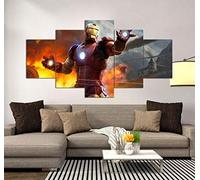 Quadro Moderno su Tela 5 Pezzi Superhero Movie Iron Man Spider Man Hulk Buster Marvel Senza Cornice 150 x 100 CM TNT XXL Immagini Moderni Murale Fotografia Grafica Decorazione da Parete