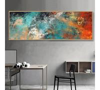 Quadro moderno su tela, dipinto astratto con nuvole colorate, opera d'arte, dipinto murale per camera da letto, soggiorno, decorazione da parete per la casa, 60x180 cm, senza cornice