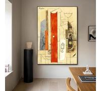 Quadro moderno su tela Pablo Picasso Chitarra astratta Poster europei Stampe Opere d'arte Decorazione da parete per soggiorno 50x75cm Senza cornice