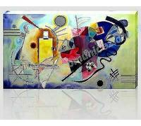 QUADRO MODERNO TELA 100X50 KANDINSKY ARTE ABSTRACT GIALLO ROSSO BLU
