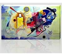 QUADRO MODERNO TELA 70X50 KANDINSKY ARTE ABSTRACT GIALLO ROSSO BLU