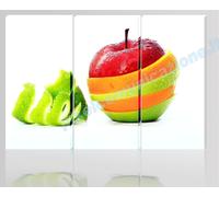QUADRO MODERNO TELA ARREDO CASA FOOD FRUIT APPLE MELA GREEN RED YELLOW