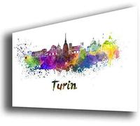 Quadro Moderno TORINO Skyline - Tantissime Misure e Formati Disponibili - Stampa su Tela Canvas in HD - Foto quadro printerland.it (70x100 cm)