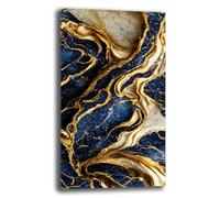 Quadro Moderno Verticale EFFETTO MARMO Blu Oro Soggiorno Astratto Industrial Quadri moderni da Parete Stampa su tela Canvas Decorazione Murale muro Arredo Camera da letto Cucina (40x70 cm, 2)