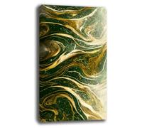 Quadro Moderno Verticale EFFETTO MARMO Verde Oro Soggiorno Astratto Industrial Quadri moderni da Parete Stampa su tela Canvas Decorazione Murale Arredo Camera da letto Cucina (50x100 cm, 1)
