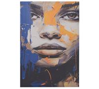 Quadro moderno verticale su tela 60x90 cm con ritratto di donna colorato
