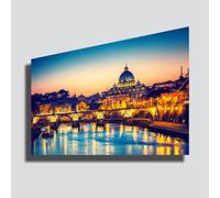 Quadro moderno XXL ROMA città Basilica San Pietro tramonto sunset - STAMPA SU TELA Quadri Moderni XXL Arte Moderno Arredamento arredo Cucina Soggiorno Camera da letto printerland.it (70x100 cm)