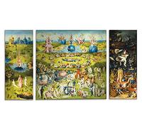 - Quadro multipannello 3 pezzi - Hieronymus Bosch - Il giardino delle delizie - stampa su vetro acrilico plexiglass - pronto da appendere - 40x100 cm - 100x100 cm- 40x100 cm