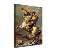 Quadro Napoleone Bonaparte valica il Gran San Bernardo Jacques-Louis David - Bonaparte valica le Alpi - stampa su tela canvas con o senza telaio (QUADRO CON TELAIO IN LEGNO, CM 74X90)