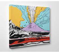 Quadro Napoli Vesuvius ANDY WARHOL Stampa su Tela Cotone Vernice Pennellate