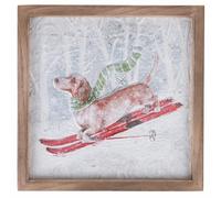 Quadro natalizio 25x25 cm, cornice in legno, XMas Vintage