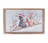 Quadro natalizio 40x25 cm, cornice in legno, XMas Vintage