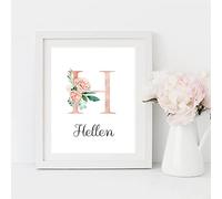 Quadro Nome Personalizzato 30 x 40 cm Poster con Lettera Quadri Camera da Letto Ragazza Rosa Stampe Cameretta Bambina Quadretti su Tela da Parete Bambini Regalo senza Cornice