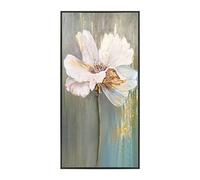 Quadro Olio su Tela,Moderno Astratto Bianco Fioritura Cotone Rosa Floreale Lamina d'oro Opere d'Arte Senza Cornice Dipinti Ad Olio Dipinti A Mano Originali su Tela Wall Art per Soggiorno Camera da L