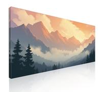 Quadro Paesaggio Astratto Paesaggio Montuoso Al Tramonto Arte Paesaggio Sereno A