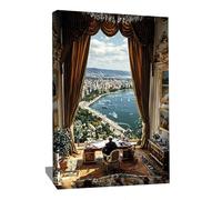 Quadro paesaggio contemporaneo - Cornice decorativa da parete, soggiorno moderno, grande tela da parete verticale - Quadro da parete con vista sul mare - decorazione da parete per ufficio, tela