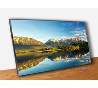 Quadro Paesaggio Lago di Montagna Stampa su tavola Mdf Vernice Pennellate