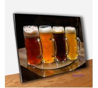 Quadro Pannello Birra Rossa Bionda Scura e Bianca Stampa Arredo Cucina Bar Pub