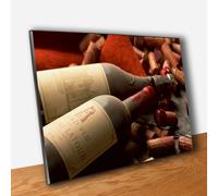 Quadro Pannello Bottiglie di Vino Stampa Quadri Moderni Arredo Bar Pub Cucina