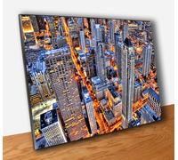 Quadro Pannello Grattacieli dall'Alto Stampa su Tavola Quadri Moderni Città