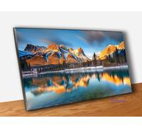 Quadro Pannello in Legno Stampa Paesaggio di Montagna Quadri Moderni Lago Natura
