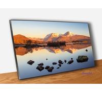 Quadro Pannello in Legno Stampa Paesaggio Lago e Monti Quadri Moderni Montagna
