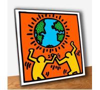 Quadro Pannello mdf - Keith Haring World - Stampa Fine Art su Legno ( OUTLET )
