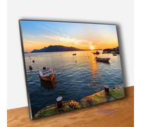 Quadro Pannello Porto sulla Baia Stampa su Tavola Quadri Moderni Marine Barche