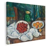 Quadro Paul Cézanne Canvas "Natura morta con pesche e ciliegie" Telaio in legno