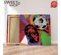 QUADRO PELE' POP ANDY WARHOL CAMPIONE BRASILE ART ICONA STAMPA SU TELA CANVAS