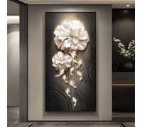 Quadro per ingresso, quadro in porcellana di cristallo con nove pesci, arte murale verticale testurizzata, moderna scultura dipinta a mano, decorazione murale floreale per corridoi(A,50 * 100cm)