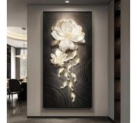 Quadro per ingresso, quadro in porcellana di cristallo con nove pesci, arte murale verticale testurizzata, moderna scultura dipinta a mano, decorazione murale floreale per corridoi(B,50 * 100cm)