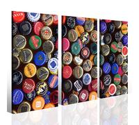 Quadro per pub Model beer stampa su tela canvas tappi vari tipi di birra