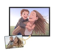 Quadro Personalizzato Stile Ghibli con la Tua Foto - Trasformazione Artistica in Stile Anime - Con o Senza Cornice - Regalo Originale Famiglia, Amici, Laurea (21x30 (solo stampa))