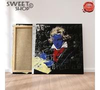 QUADRO POP ART BEETHOVEN BLUE FACE ANDY WARHOL Stampa su Tela ALTA' QUALITA'