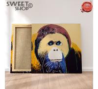 QUADRO POP ART ORANGU ANDY WARHOL Stampa su Tela ALTA' QUALITA' ARREDO ORANGUTAN