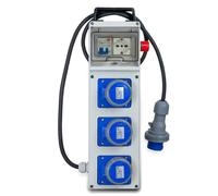 Quadro portatile da 3KW con spina 2P+T 16A 230V IP67, 3 prese 2P+T 16A 230V IP67